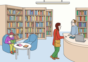 Eine Bibliothek.